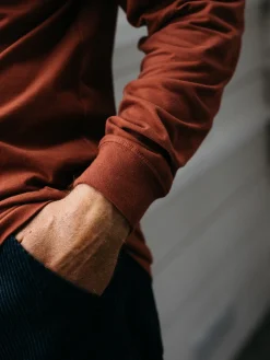Sale Finisterre Men's Harlyn Logo Long Sleeve T-Shirt DarkRosewood