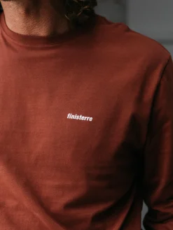 Sale Finisterre Men's Harlyn Logo Long Sleeve T-Shirt DarkRosewood