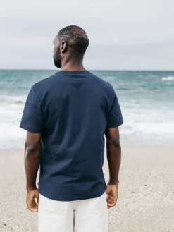 Hot Finisterre Men's Harlyn Logo T-Shirt Navy