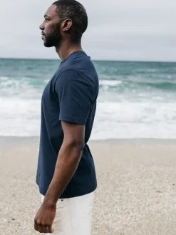 Hot Finisterre Men's Harlyn Logo T-Shirt Navy