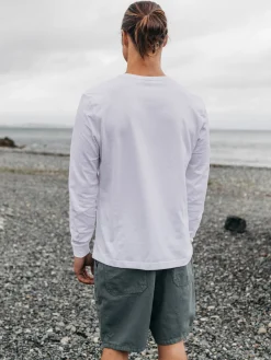 Discount Finisterre Men's Harlyn Long Sleeve T-Shirt White