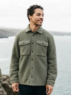 Store Finisterre Men's Hegen Fleece Shirt WillowGreen