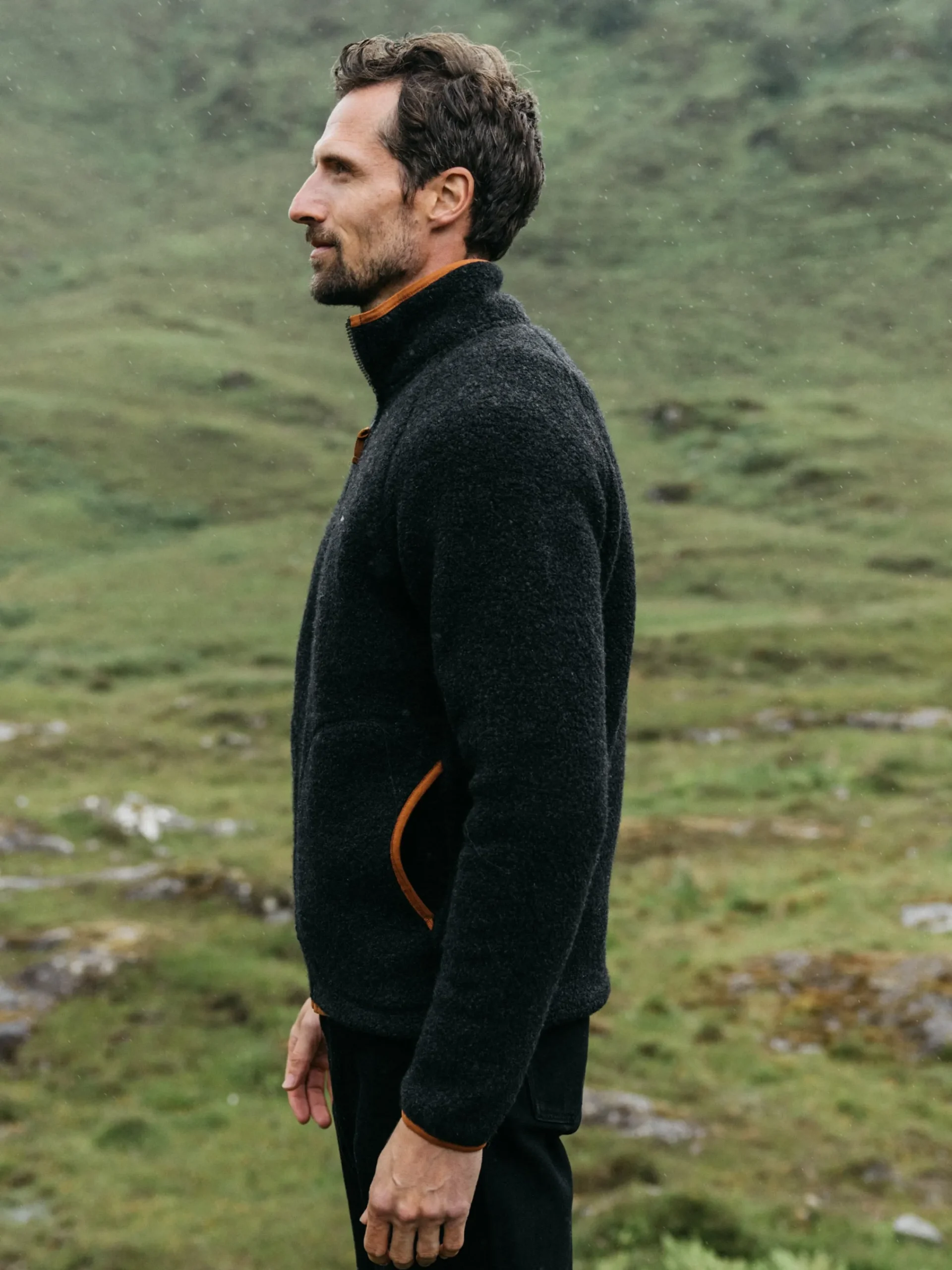 Sale Finisterre Men's Hegen Full Zip Fleece RavenBlack