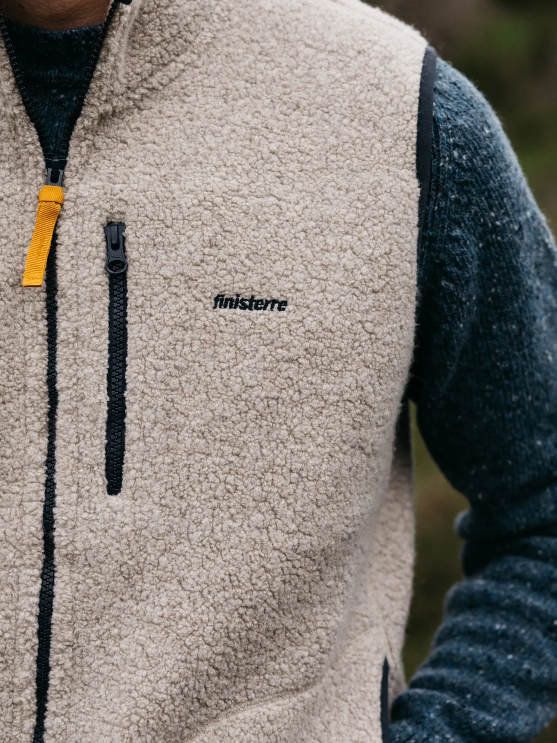 Clearance Finisterre Men's Hegen Wool Fleece Vest Oatmeal
