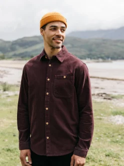 Cheap Finisterre Men's Jetty Cord Shirt BlackCherry