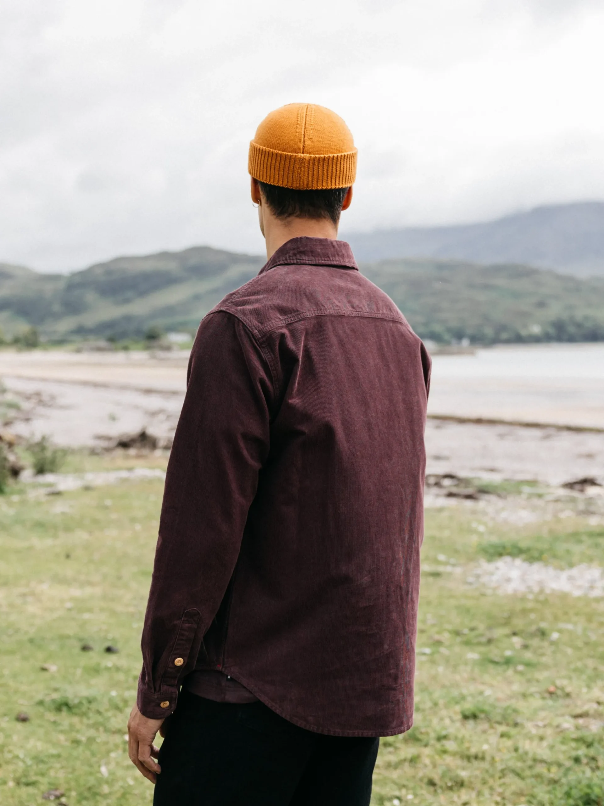 Cheap Finisterre Men's Jetty Cord Shirt BlackCherry