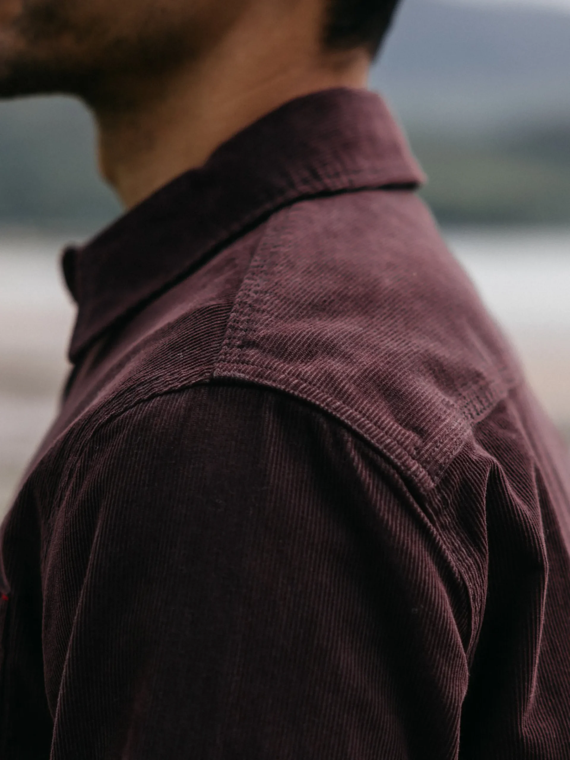 Cheap Finisterre Men's Jetty Cord Shirt BlackCherry