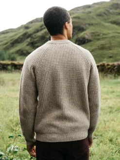 Hot Finisterre Men's Mora Knit Sweater Oatmeal