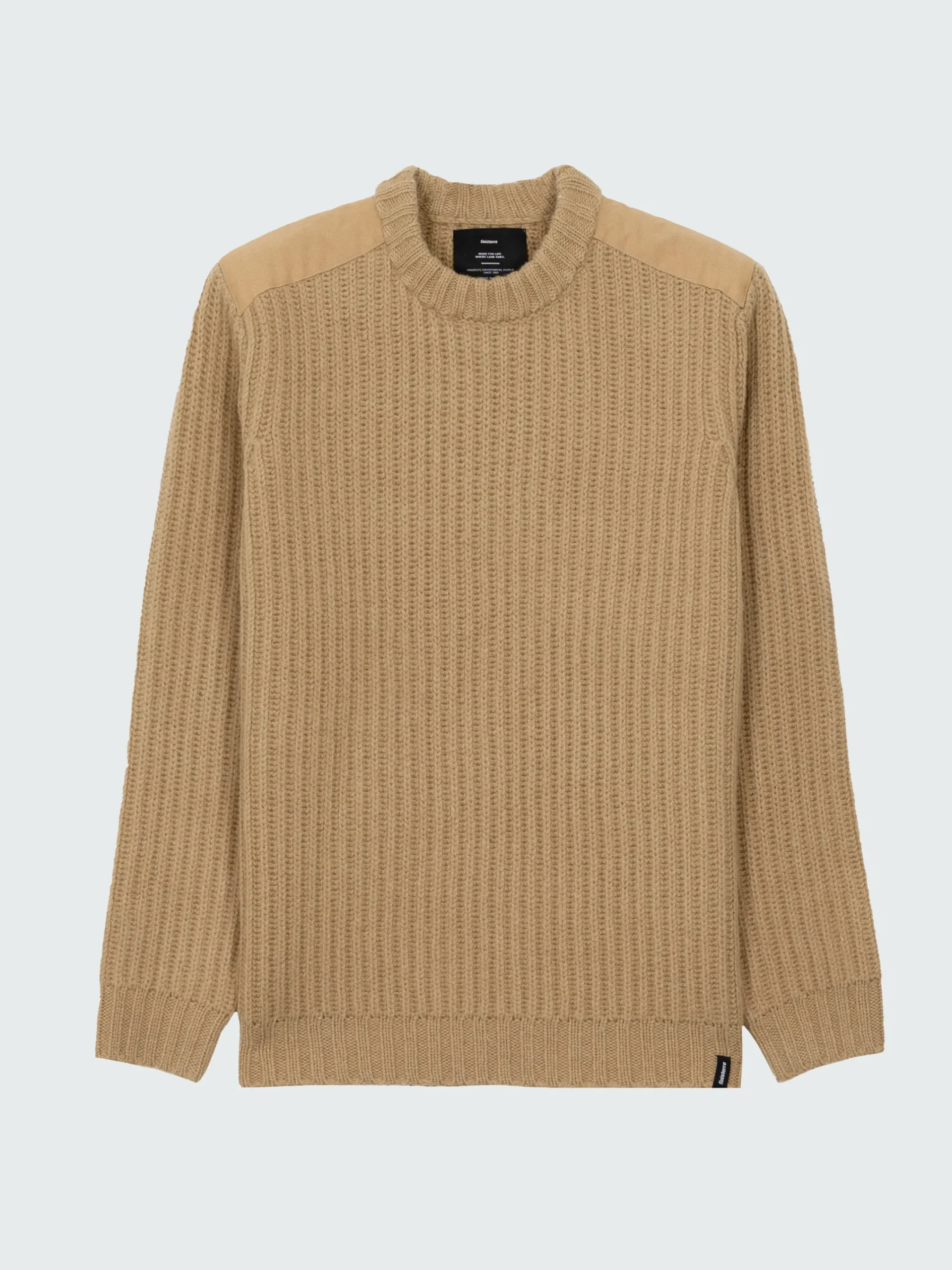 Best Sale Finisterre Men's Needus Patched Crew Knit Sweater Flint