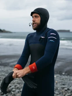 Hot Finisterre Men's Nieuwland 5.5/4.5mm Yulex® Chest Zip Hooded Wetsuit Ink