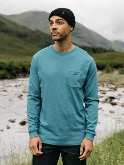 Cheap Finisterre Men's Orca Recycled Pocket Long Sleeve T-Shirt OceanStorm