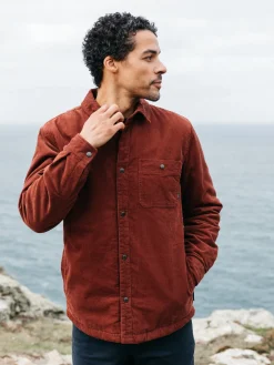 Discount Finisterre Men's Rigger Fleece Lined Jacket DarkRosewood