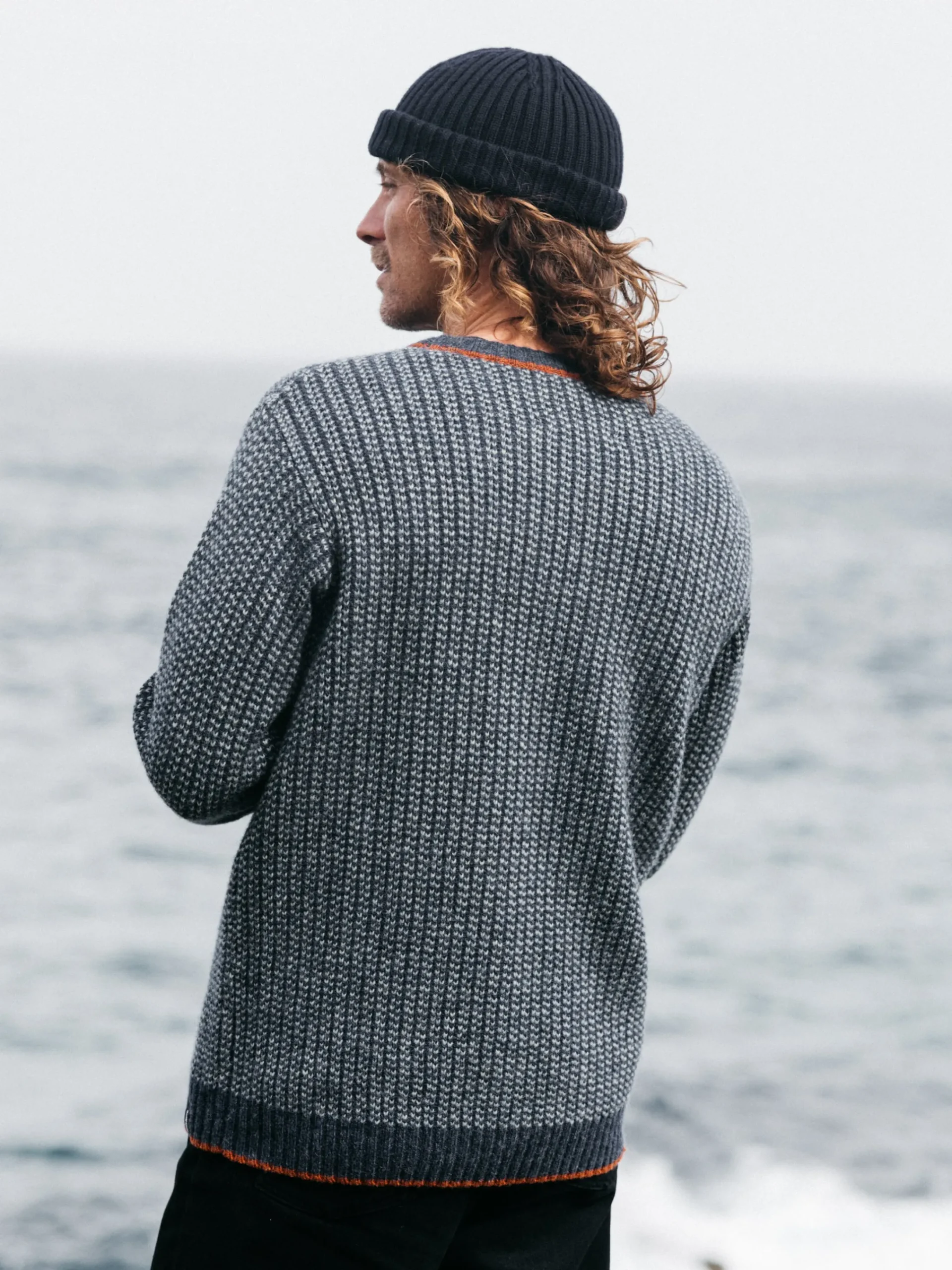 Discount Finisterre Men's Selfost Nordic Patterned Crew Sweater Navy/Sky/DarkRosewood