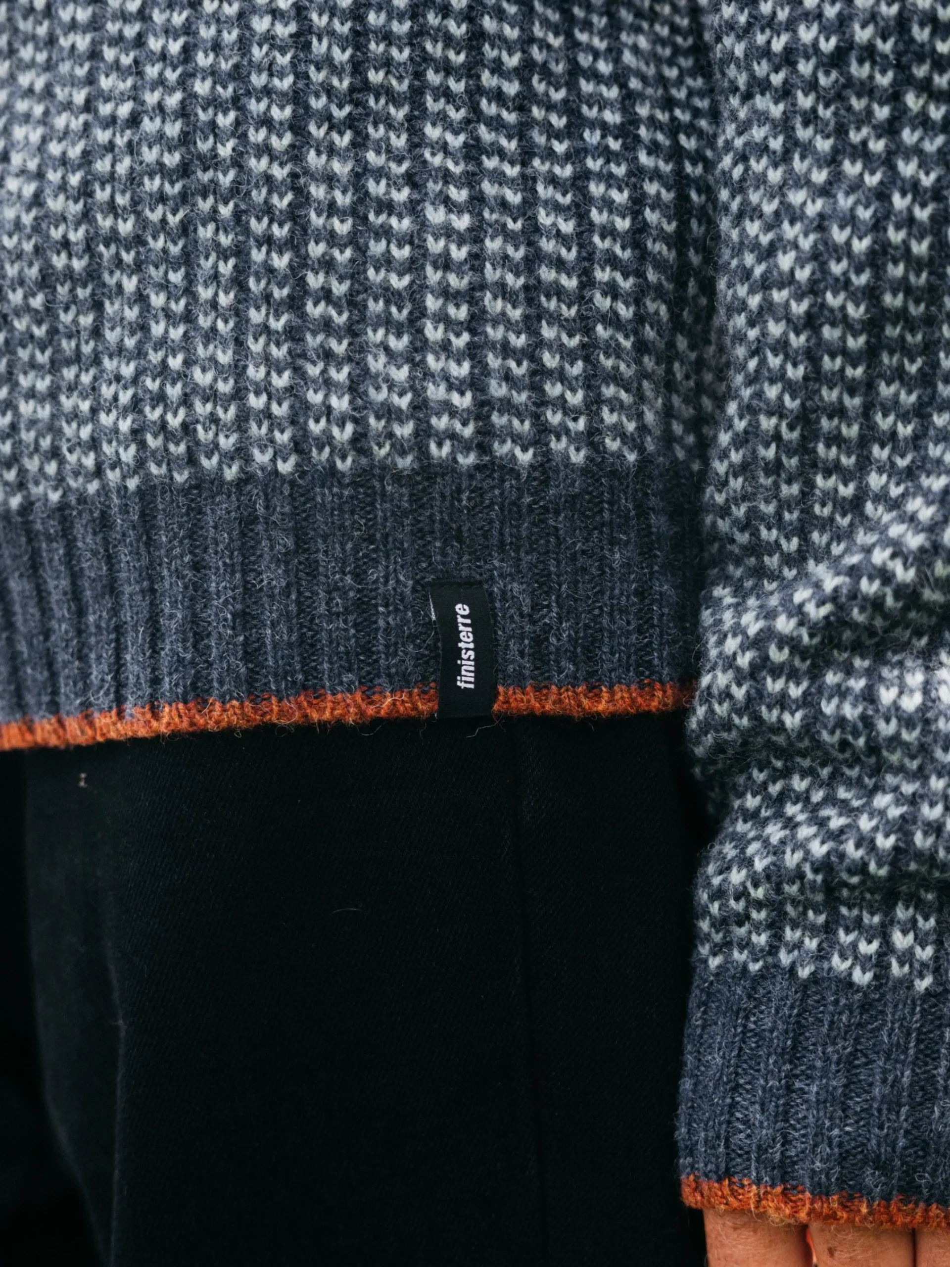 Discount Finisterre Men's Selfost Nordic Patterned Crew Sweater Navy/Sky/DarkRosewood