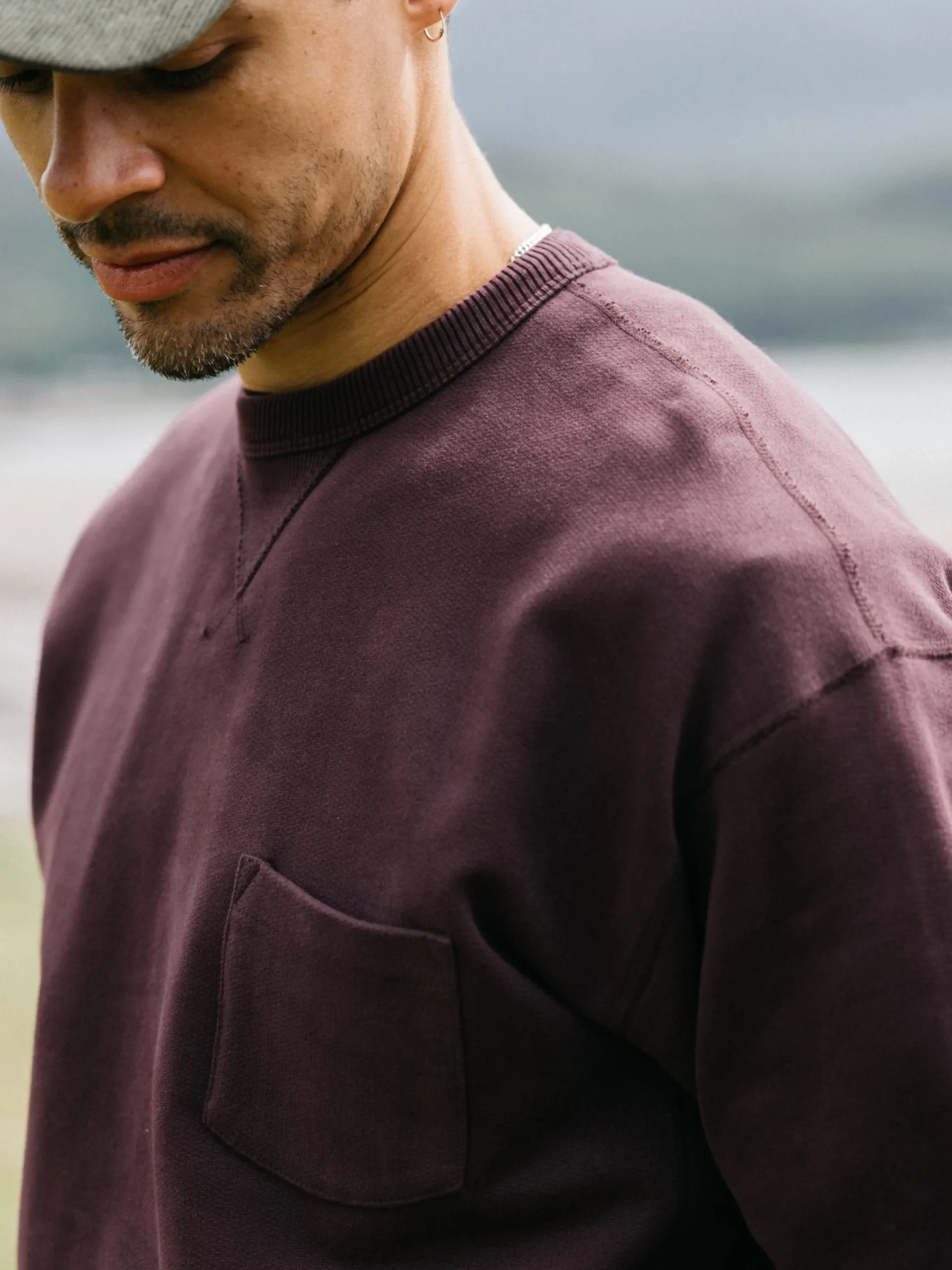 New Finisterre Men's Serpentine Sweatshirt BlackCherry