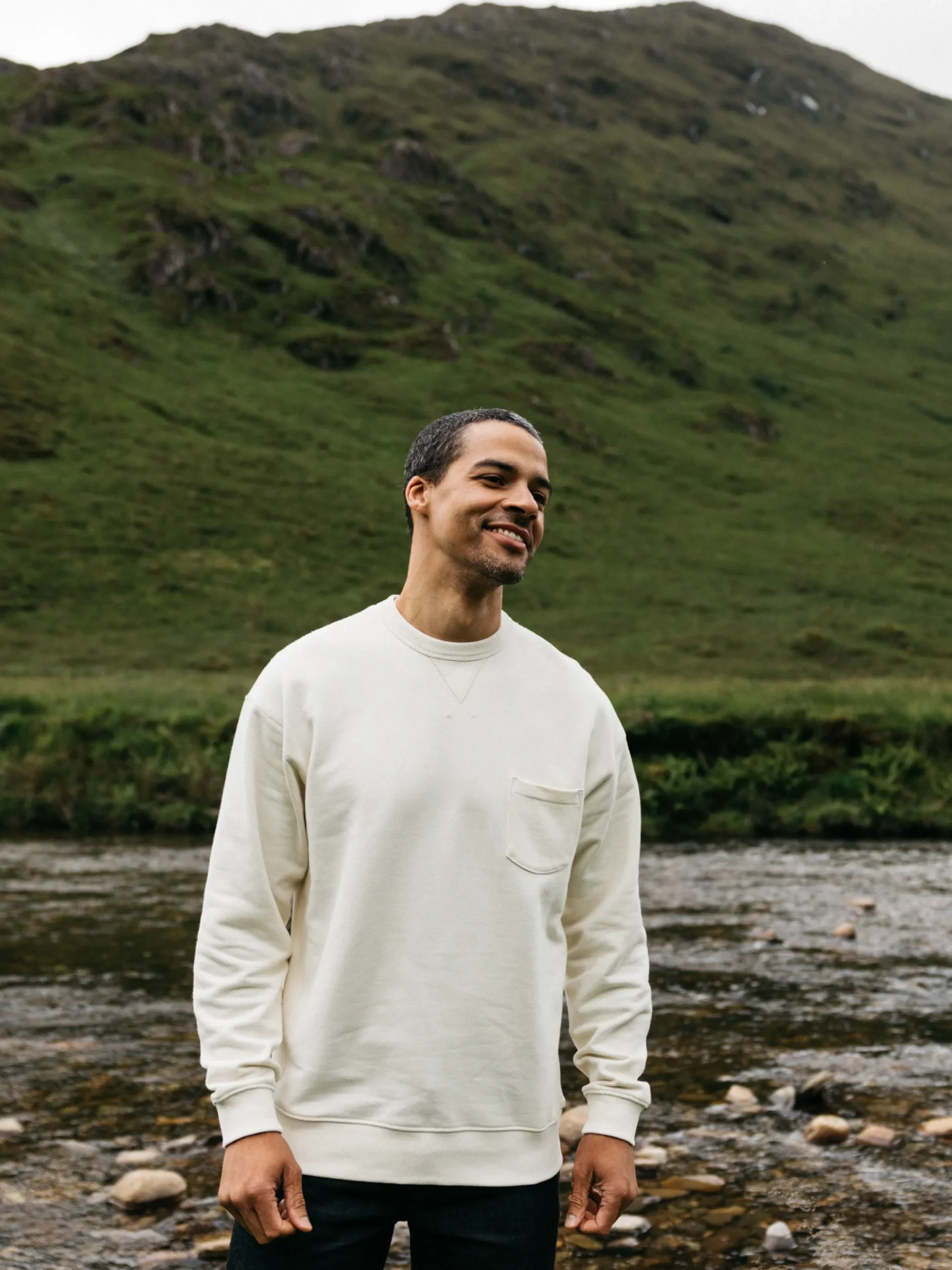 Clearance Finisterre Men's Serpentine Sweatshirt Ecru