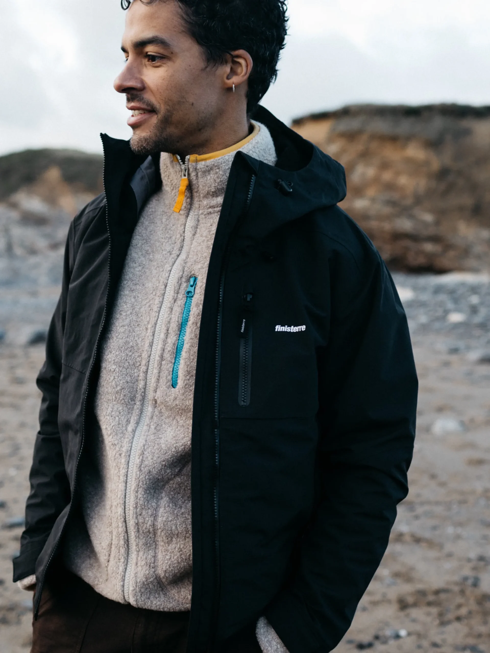 Hot Finisterre Men's Stormbird Waterproof Jacket Black