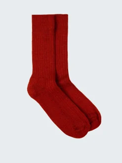 Best Finisterre Ribbed Sock BrickRed