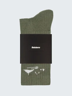 Cheap Finisterre Rossby Sports Sock PendantOlive/Ecru