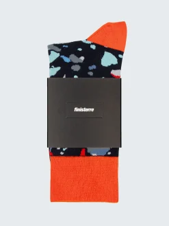Discount Finisterre Tidelands Lightweight Sock MicroplasticsFlame/Navy