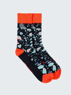 Discount Finisterre Tidelands Lightweight Sock MicroplasticsFlame/Navy