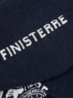 Shop Finisterre Tidelands Lightweight Sock PaisleyNavy/Ecru