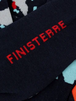 Discount Finisterre Tidelands Lightweight Sock MicroplasticsFlame/Navy