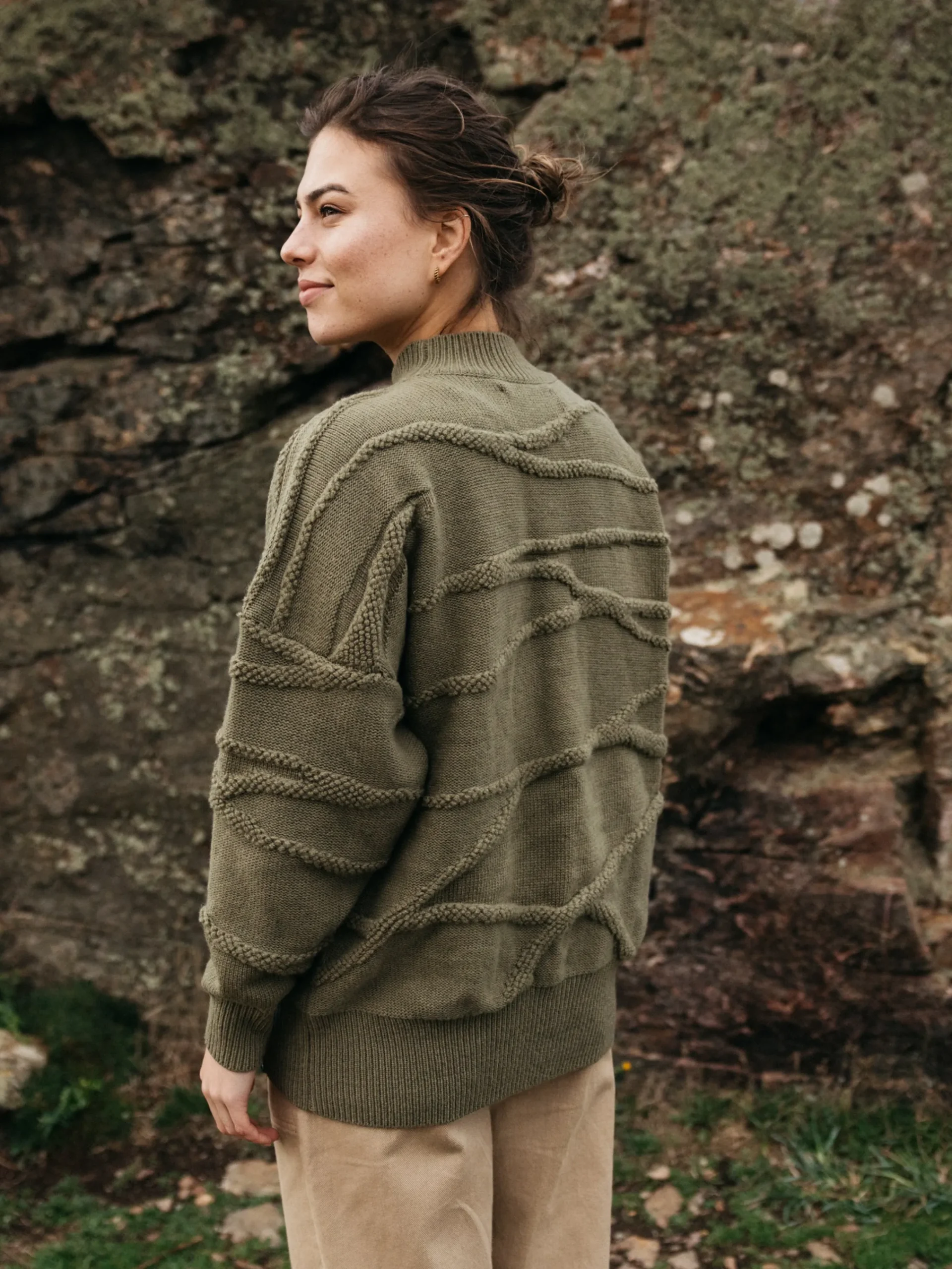 Best Finisterre Women's Arkose Knit Sweater WillowGreen