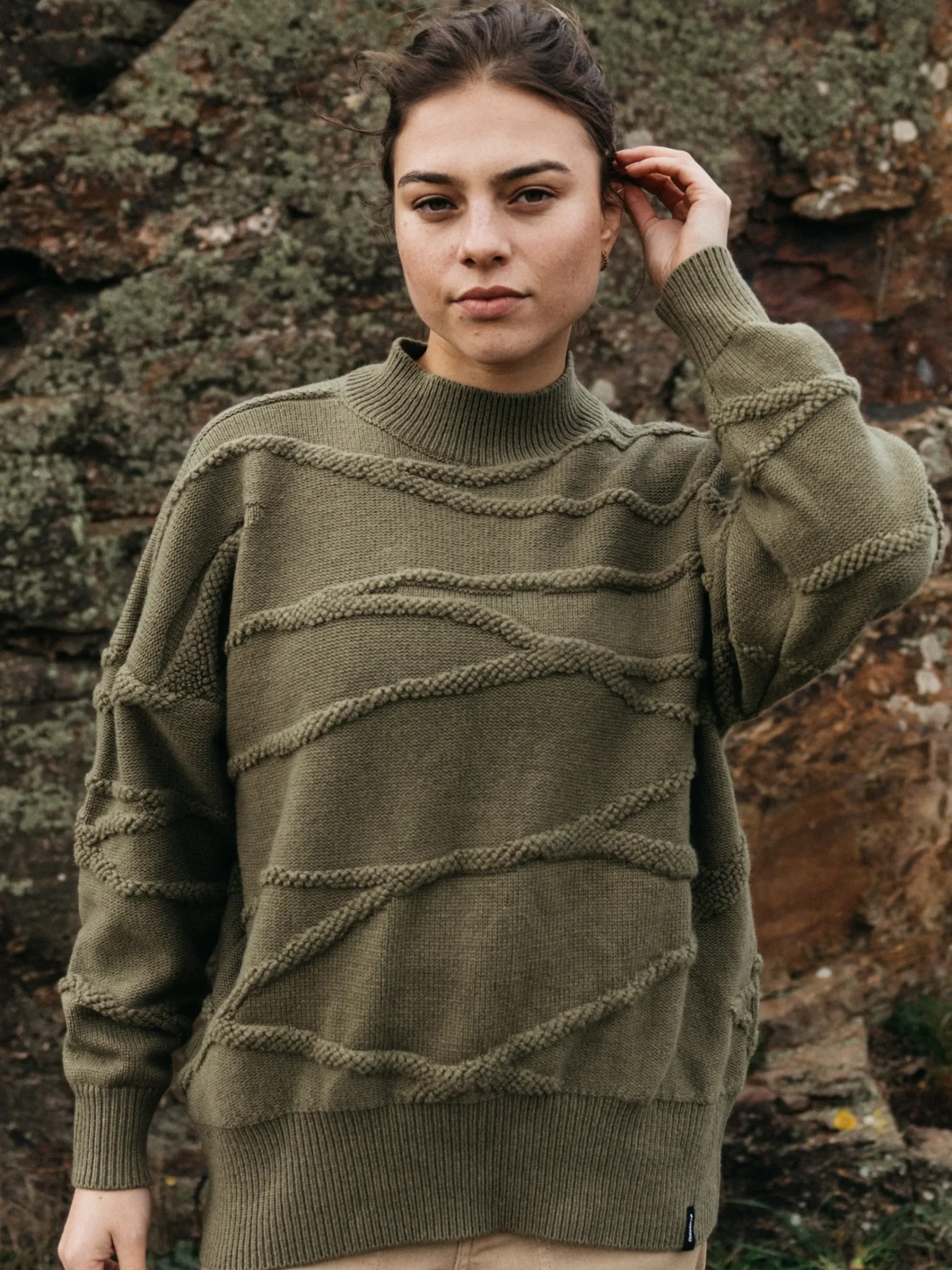 Best Finisterre Women's Arkose Knit Sweater WillowGreen