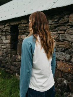 Clearance Finisterre Women's Bailey Long Sleeve T-Shirt Ecru/OceanStorm