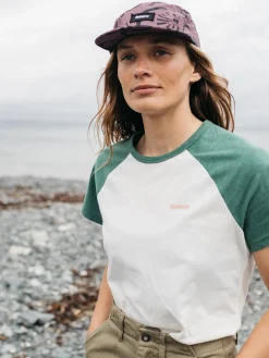 Best Sale Finisterre Women's Bailey T-Shirt Ecru/PineShadow