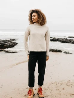 Flash Sale Finisterre Women's Blanket Stitch Taran Sweater Oatmeal