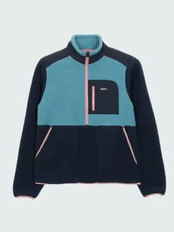 Outlet Finisterre Women's Bolster 1/4 Zip Fleece Navy/OceanStorm/HeatherMist