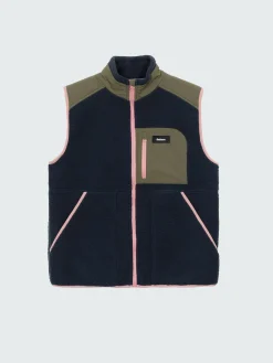 Sale Finisterre Women's Bolster Fleece Vest Navy/Olive