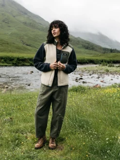 Outlet Finisterre Women's Bolster Full Zip Fleece Navy/Oatmeal/Olive