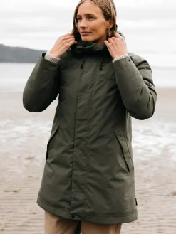 Shop Finisterre Women's Caelus Waterproof Parka Olive