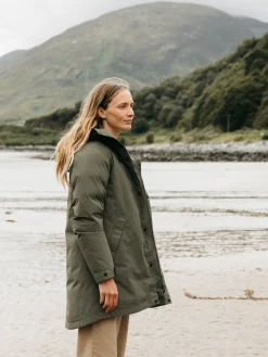 Shop Finisterre Women's Caelus Waterproof Parka Olive