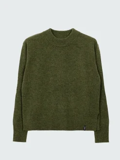 Store Finisterre Women's Cavan Ribbed Knit Sweater Olive
