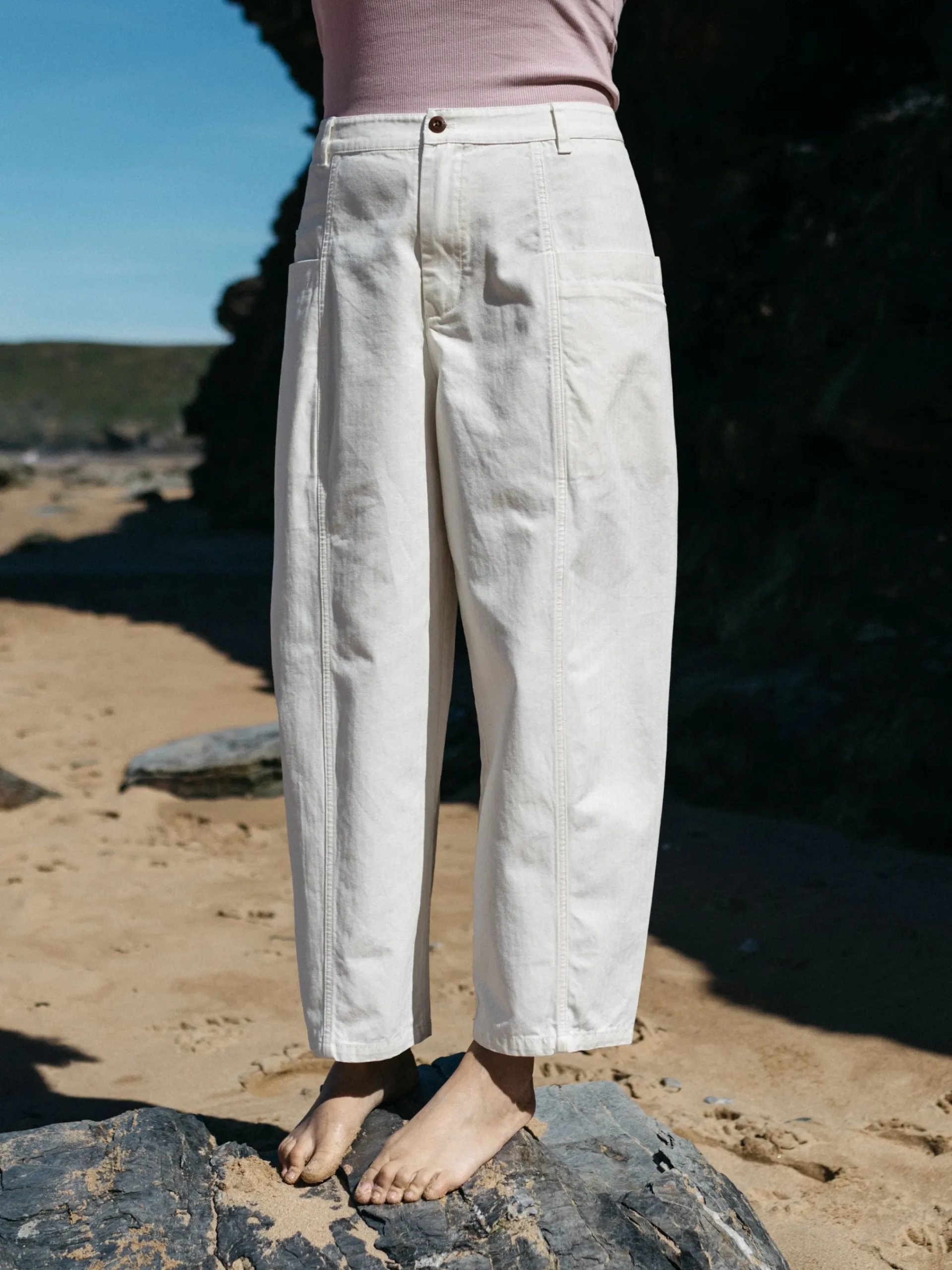 Shop Finisterre Women's Croft Workwear Balloon Pant Ecru