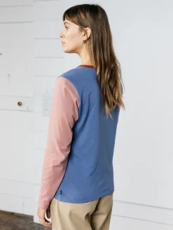 Fashion Finisterre Women's Eldon Long Sleeve T-Shirt CoastalFjord/PinkSalt