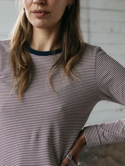 Cheap Finisterre Women's Eldon Long Sleeve T-Shirt Fig/Ecru