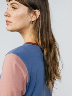 Fashion Finisterre Women's Eldon Long Sleeve T-Shirt CoastalFjord/PinkSalt