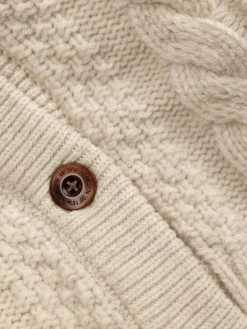 Hot Finisterre Women's Ennis Cable Knit Cardigan Oatmeal