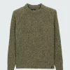 Shop Finisterre Women's Farne Crew Neck Knit Sweater Olive