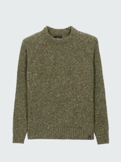 Shop Finisterre Women's Farne Crew Neck Knit Sweater Olive