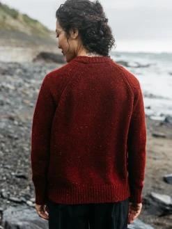 Flash Sale Finisterre Women's Farne Crew Neck Knit Jumper BerryRed