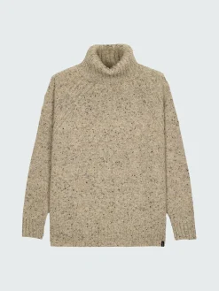 Cheap Finisterre Women's Farne Roll Neck Knit Sweater Oatmeal