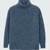 New Finisterre Women's Farne Roll Neck Knit Sweater Indigo