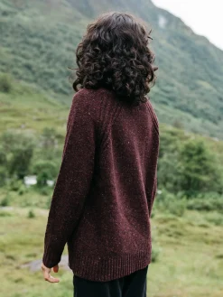 Discount Finisterre Women's Farne Roll Neck Knit Sweater BlackCherry