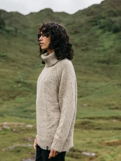 Cheap Finisterre Women's Farne Roll Neck Knit Sweater Oatmeal